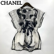 CHANEL Tunic Top Monochrome Color size 40