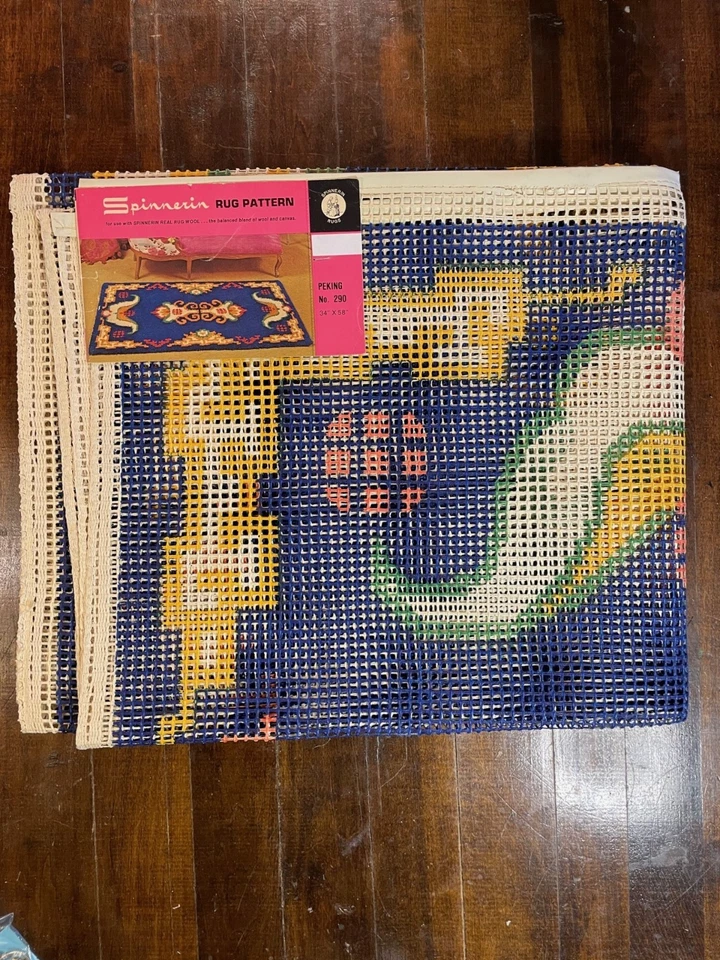 Large Spinnerin Hook Rug Pattern Canvas Peking # 290 sz 34 x 58 in - Image 2 of 2