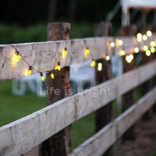 Luxrite 25-Pack C7 LED Yellow Light Bulb for String Lights 0.5W E12 UL Outdoor - Picture 5 of 7
