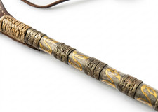 RARE Antique 19th C. Cossack Style Nagaika - Silver Mounted Cavalry Horse Whip