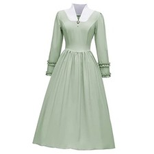 Colonial Dress for Women Pioneer Costume Modest Prairie X-Large Light Green