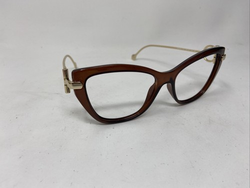 SALVATORE FERRAGAMO EYEWEAR SF928s 210 55-15-140 BROWN GOLD EYEGLASSES E772 - 第 1/8 張圖片
