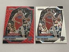 (2) 2024-25 Panini Prizm Monopoly Chet Holmgren #80 Red Wave Prizm + Base Card