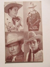 Vintage Penny Exhibit Arcade Card Cowboy Roy Hughes Pat Brady Ted Wells Jim Holt
