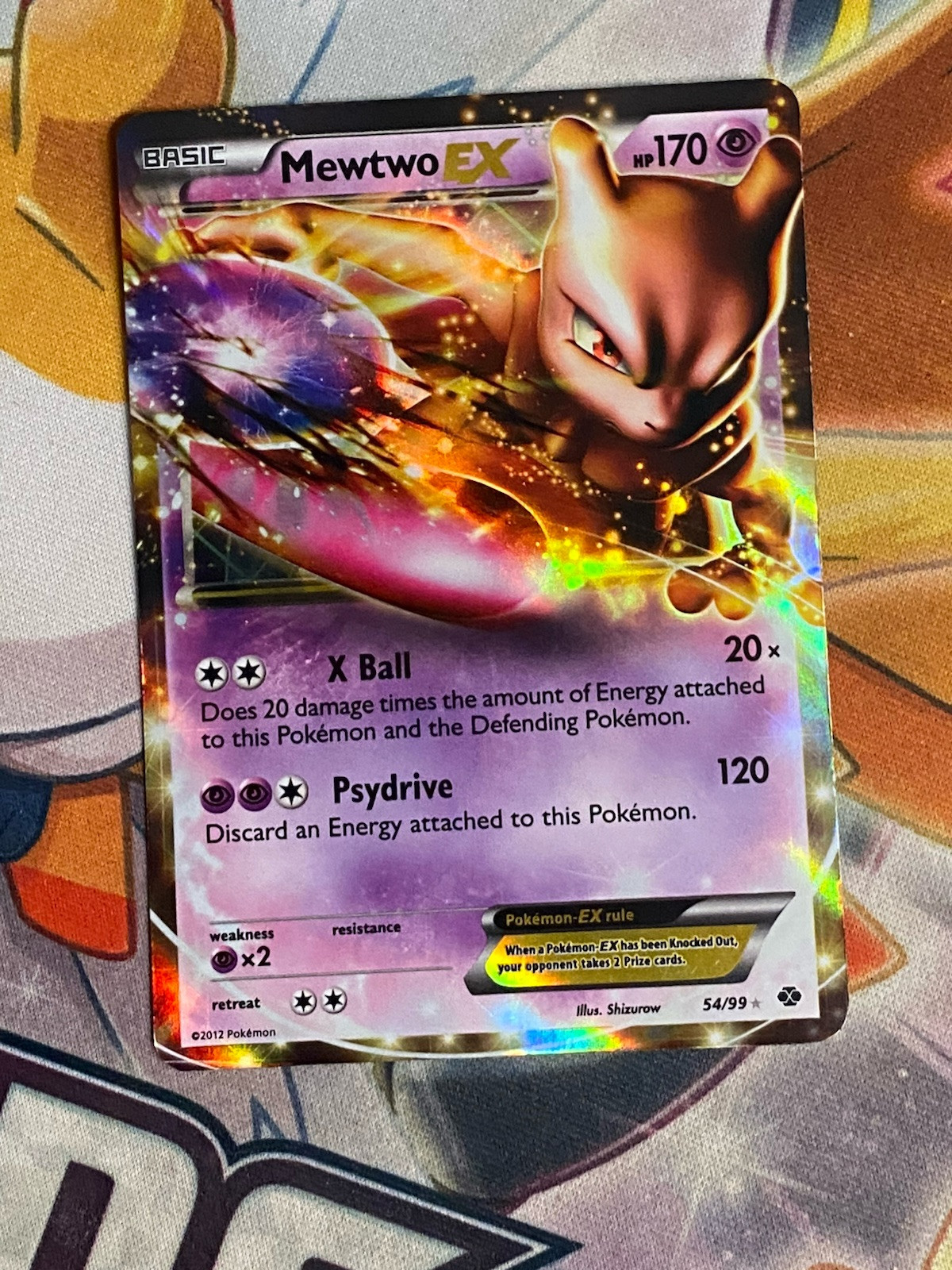 Mewtwo EX 54/99 2012 B&W Next Destinies Pokemon Card Ultra Rare Holo - MP