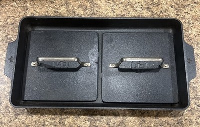 Pampered Chef Nonstick Double Burner Grill with 2 Cast Iron Presses