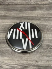 IKEA PUGG Wall Clock 12-1/2" Stainless Steel Analog Silent Quartz Rare Variant!