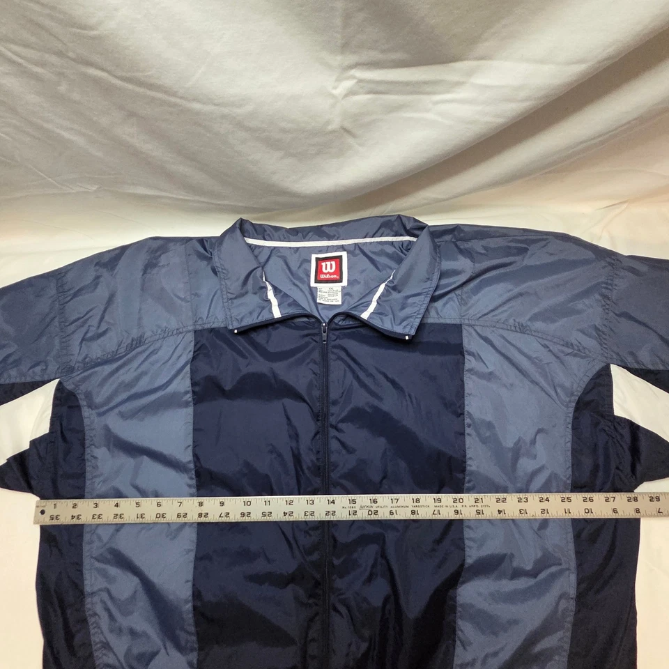 Vintage Wilson Color Block Blue Windbreaker Jacket Full Zip Lightweight Mens XXL - Image 4 of 4