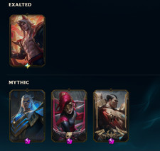LoL account lvl 112 bronze 69 skins 1 radient serpent sett skin + other