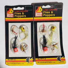 Lot Of 2 Rare Vintage South Bend 4 Fish Catching Flies & Poppers
