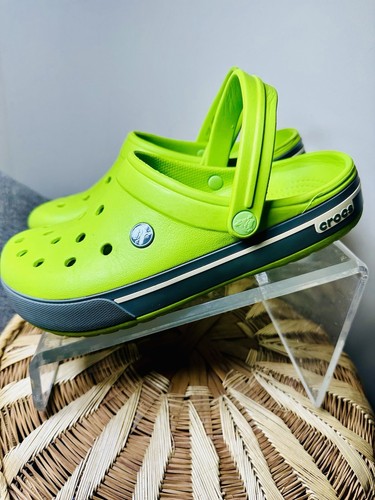 Sandali zoccoli unisex Crocs Crocband verde grigio taglia uomo 8 donna 10 spedizione veloce