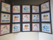 BENARTEX "Kitty City" Cat Feline Meow Cats Blocks Cotton FABRIC PANEL