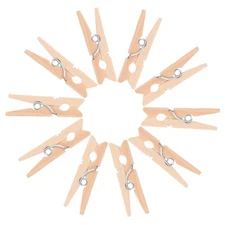  30Pcs Natural Wooden Photo Clips Mini Clothespins Multi-function Paper Message
