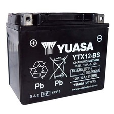 YTX12-BS Motorcycle Battery - Durable, Multi-Colored, High Performance