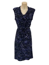 David Lawrence Dress Women S (AU 10) Blue/Black Belted Lined Party Workwear