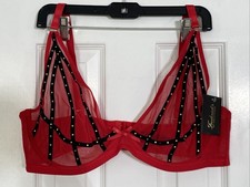 Frederick  s of Hollywood LADIES  RED ROZLYN BRA Size 42DD NEW NWT