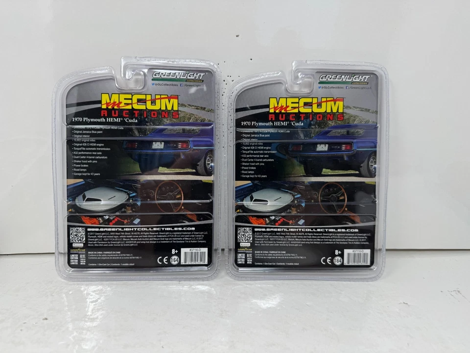 Greenlight 1970 Plymouth HEMI Cuda Mecum аукционы желтые колеса 1:64 литые - Изображение 3 из 3