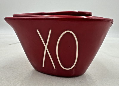 Rae Dunn Measuring Cups Heart Shaped  XO   Valentine s Day Nesting Red