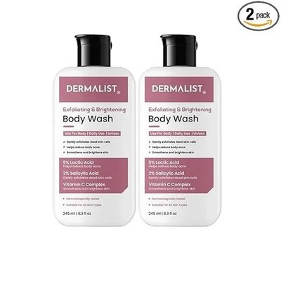 Exfoliating Body Wash AHA BHA Vitamin C 2 Pack Skin Cleanser