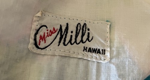 Vintage 1960s Miss Milli Hawaii Blue Sleeveless Empire Waist Maxi Dress Sz XS - Picture 14 of 14