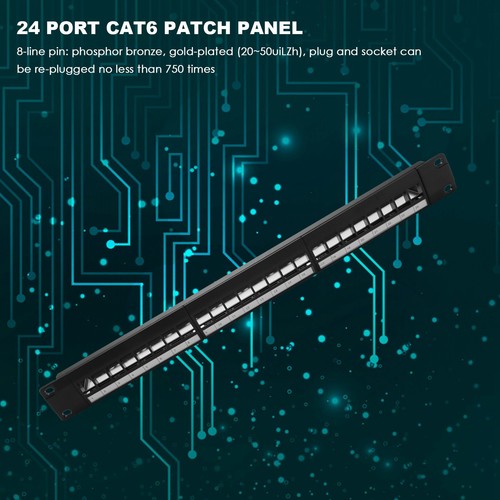 19--1U-Schrank-Rack-Durchgang, 24-Port-CAT6-Patchpanel, RJ45-Kontaktans8006 - Afbeelding 2 van 8