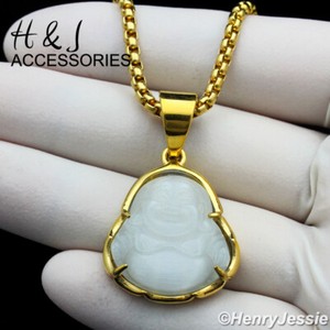 Authentic 18-36"Stainless Steel 3mm Gold Plated Box Chain White Rhinestone Pendant*AG123