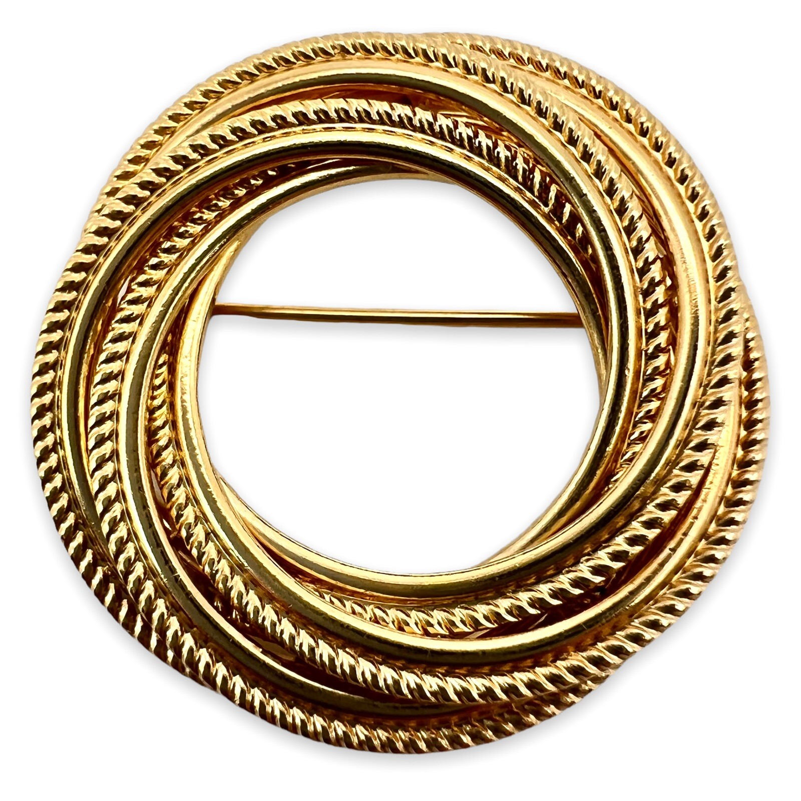 Vintage Winard Gold Filled Multi Circle Textured Pin … - Gem