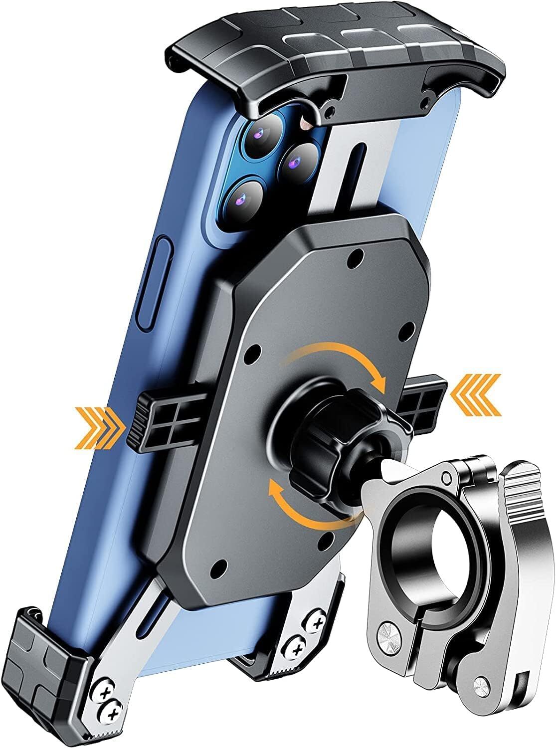 Motorcycle Phone Mount, Bike Phone Mount [1s Lock] [One Hand Operation], Adju...