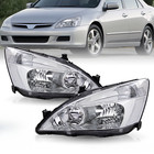 For 2003-2007 Honda Accord 2/4DR Chrome Headlights Clear Corner Lamps Left+Right