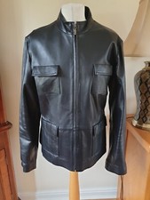 Ladies Black Helium 100% Luxury Leather Jacket Size 16-18