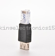 2PCS USB A Female To Ethernet LAN RJ45 Male Network Adapter 10/100Mbps Connector