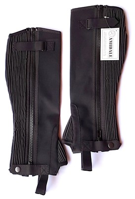 HALF CHAPS REITEN REITSPORT SCHWARZ AMARA SMALL/MEDIUM/LARGE/XL NEU MIT ETIKETT