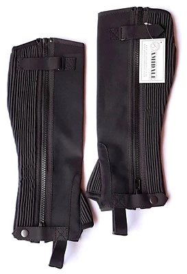 HALF CHAPS REITEN REITER SCHWARZ AMARA KLEIN / MITTEL / GROSS / XL BRANDNEU MIT ETIKETT