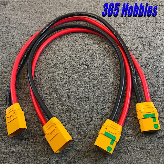 Qty-2 Male XT-90 to Female XT-90 14" Extension Anti Spark 10G Adapter ...