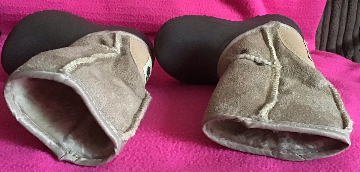 Bottes Bébé Aussie Soles Taille 2-3 - Semelles Australiennes, Fausse Fourrure, Marron