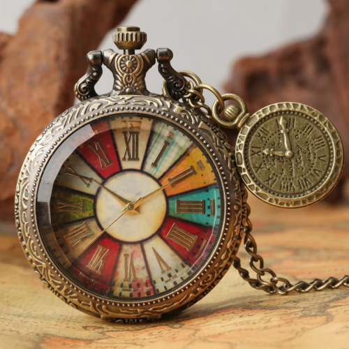 Vintage Peaky Blinders pocket Watch Colorful Roman Pendant Quartz Gift - Picture 8 of 12