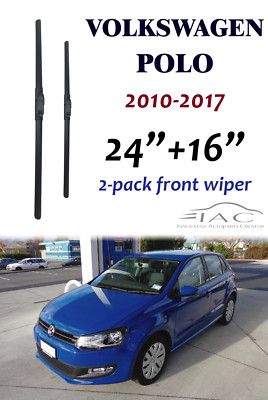 For Volkswagen Polo 2010-2017 24''+16'' Front Windshield Wiper Blade 2 Pack