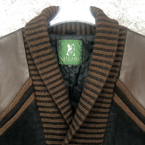 VINTAGE Milano Fashion Creator Jacket Mens 2 (42) Brown Suede Leather Button - Picture 3 of 12