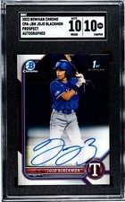 2022 Bowman Chrome Jojo Blackmon 1st Auto SGC 10 Gem Mint CPA-JBN Texas Rangers