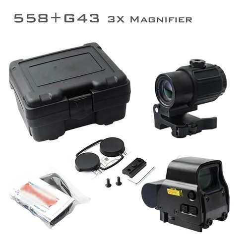 G45 G43 G33 5X 3X QD Magnifier 558 Red Green Dot Holographic Reflex Sight Scope - Picture 21 of 26