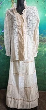 Vintage Tumbleweeds Skirt Top Set Size 14 Lace Prairie 70s Cottage Western