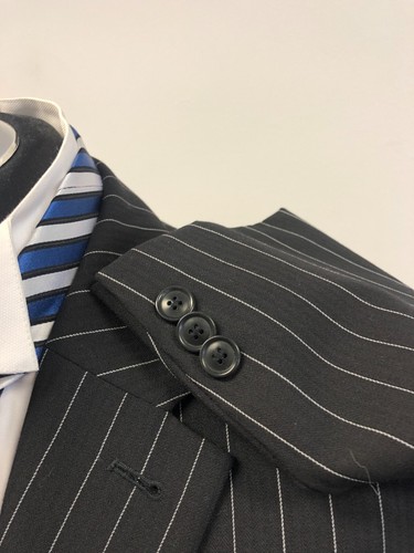 CHAQUETA/BLAZER TRAJE KENZO RAYAS NEGRAS LANA PURA 42R NUEVO SIN ETIQUETAS - Imagen 3 de 6
