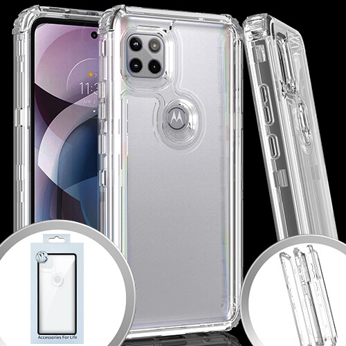 Pkg 3 In 1 Motorola One 5g Ace Transparent Case Clear Ebay