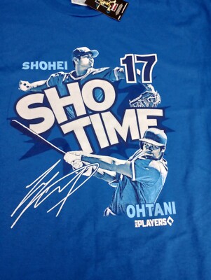 Los Angeles Dodgers Shohei Ohtani Showtime Blue T Shirt Mens XL
