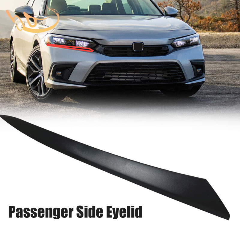 Fit 2022 23-2024 Honda Civic Headlight Eyelid Molding Trim Black RH HO1213131