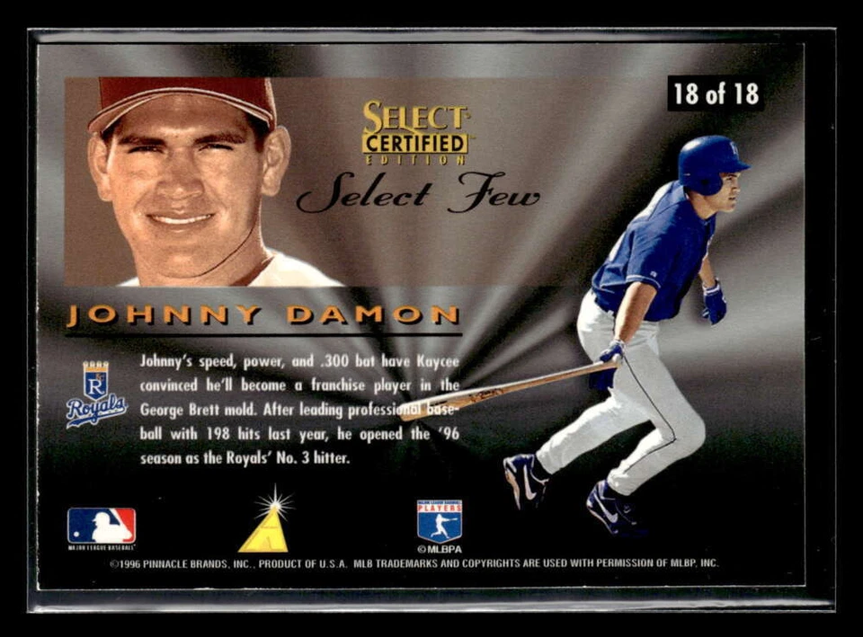 1996 Select Certified Johnny Damon Select Few #18 Kansas City Royals Y7659 - Image 2 of 2