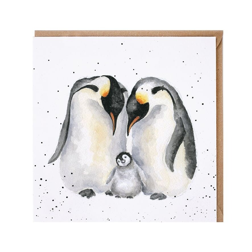 Wrendale Penguin Greeting Card – The Emperors New Chick Artwork by Hannah Dale
