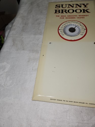 Vintage Sunny Brook hängendes Blechschild Thermostat 9"" bis 18,5"" Kentucky Whiskey - Bild 4 von 10