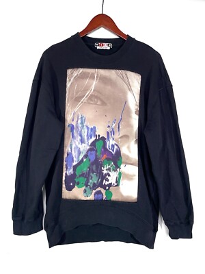 MSGM Big Logo Black Men Sweatshirt Size M Made in Italy