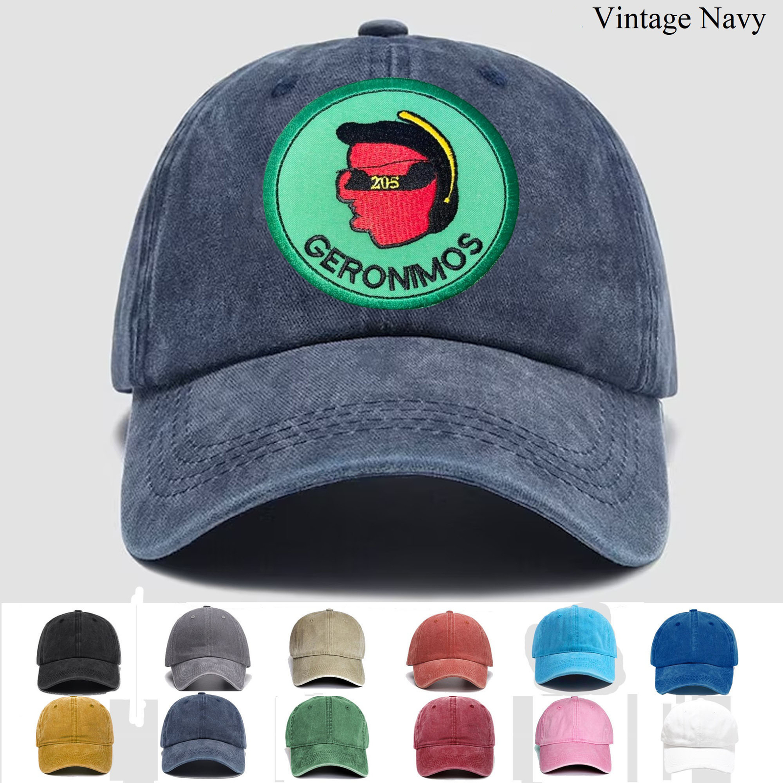 Custom Embroidered Hat US Army 205th Aviation Company Geronimos, Trucker Hat